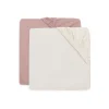 Lot de 2 draps housses 40x80 cm jersey wild rose et ivory