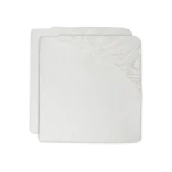 Lot de 2 draps housses 40x80 cm jersey ivoire