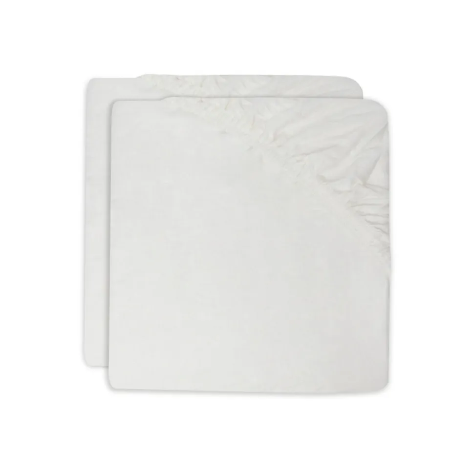 Lot de 2 draps housses 40x80 cm jersey ivoire
