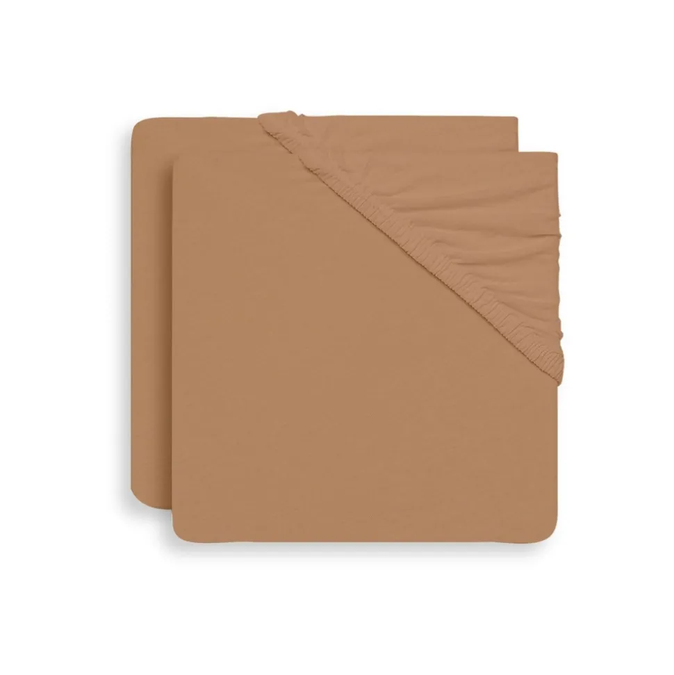 Lot de 2 draps housses 60x120 cm jersey biscuit