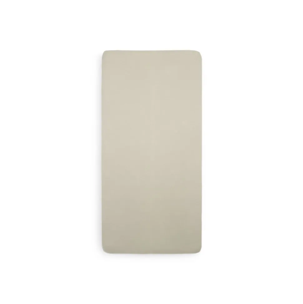 Lot de 2 draps housses 75 x 95 cm jersey pour tapis de parc nougat