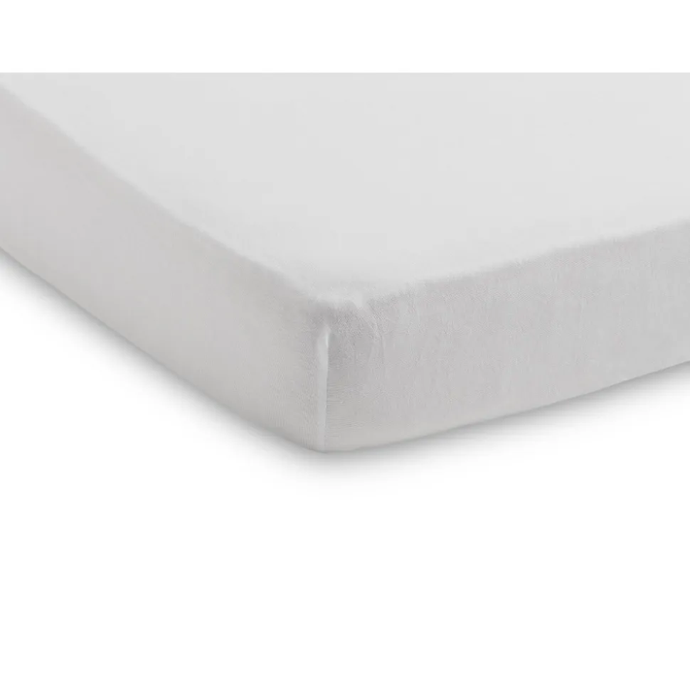 Lot de 2 draps housses 60x120 cm jersey white