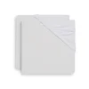 Lot de 2 draps housses 75 x 95 cm jersey pour tapis de parc white