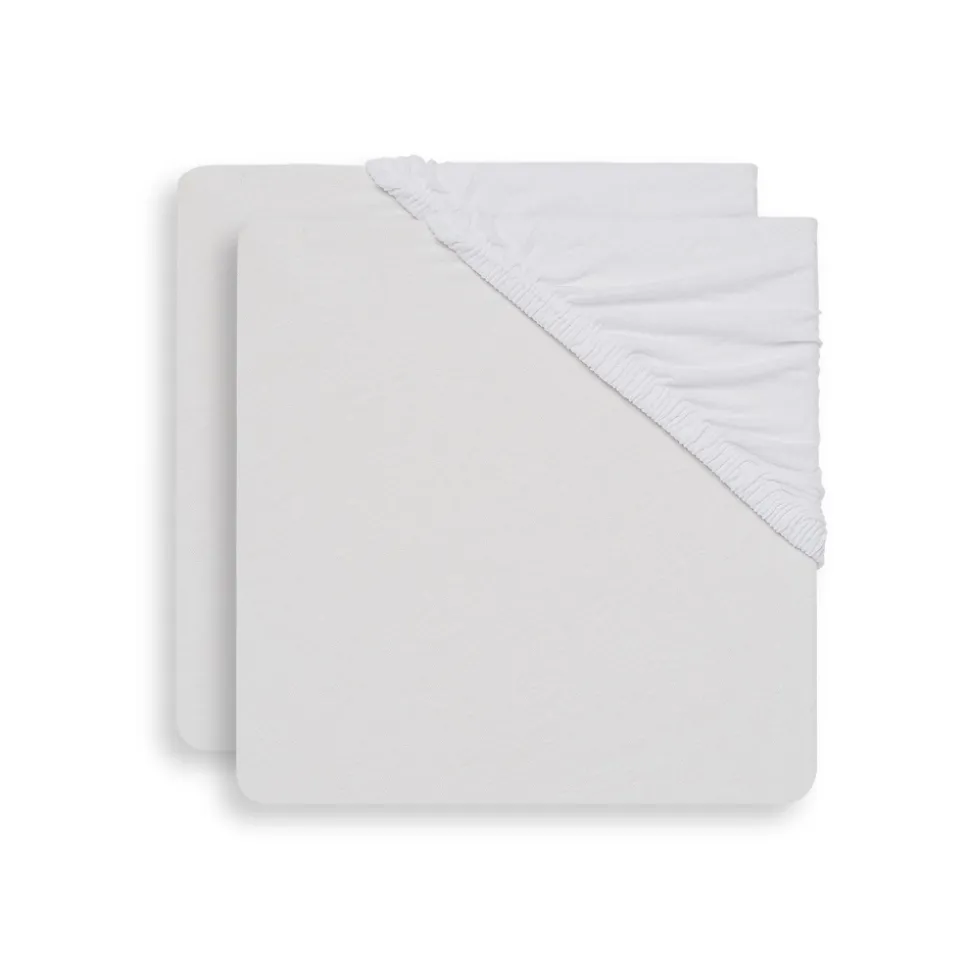 Lot de 2 draps housses 40x80 cm jersey white