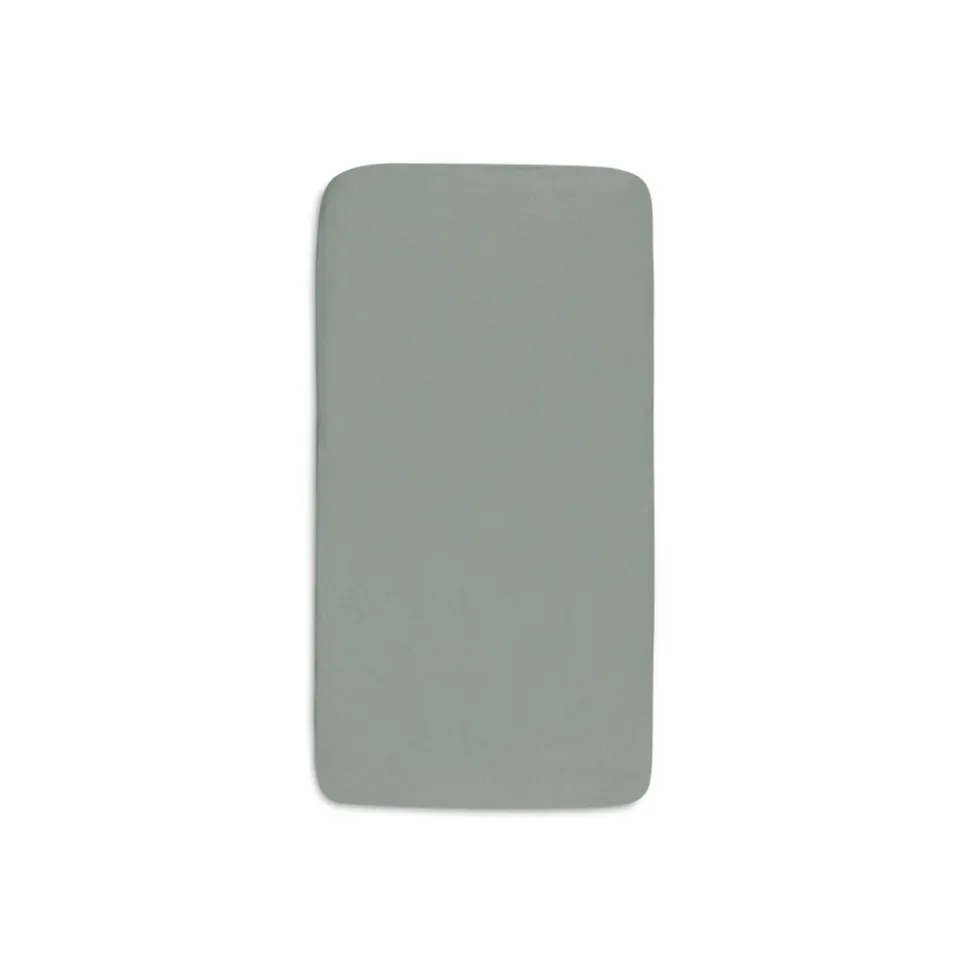 Lot de 2 draps housses 60x120 cm jersey sea green et ivory