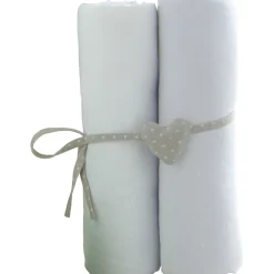 Lot de 2 draps housse 60 x 120 cm blanc