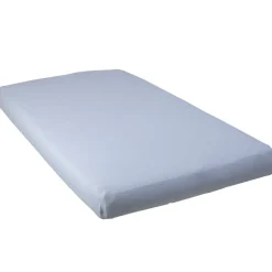 Lot de 2 draps housse 60 x 120 cm bleu ciel / blanc