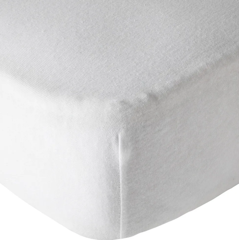 Lot de 2 draps housse 60 x 120 cm bleu tropical / blanc