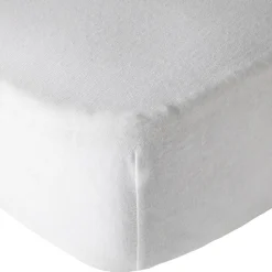 Lot de 2 draps housse 70 x 140 cm moutarde / blanc