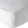 Lot de 2 draps housse 60 x 120 cm terracotta / blanc