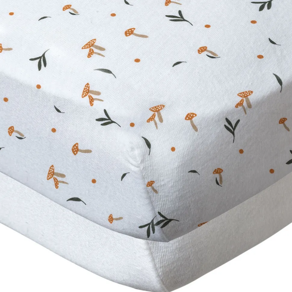 Lot de 2 draps housse 70x140 cm - white forest / blanc