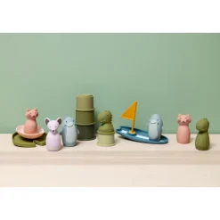 Lot de 5 gobelets empilables de bain - mr. dino
