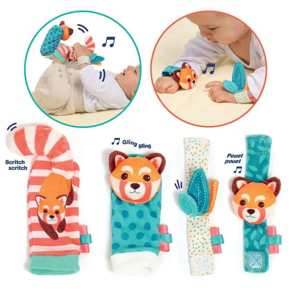 Lot de 4 hochets pour pieds & mains