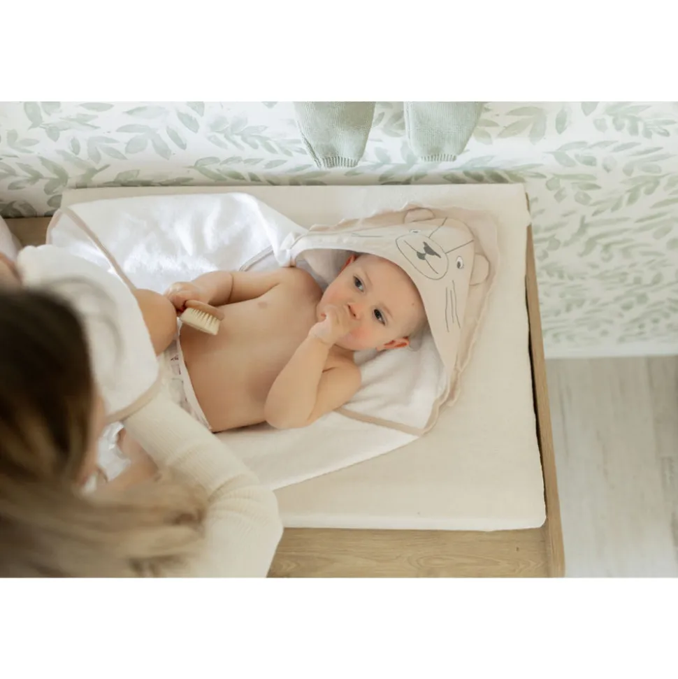 Lot de 2 housses de matelas à langer sable/vieux rose
