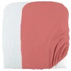 Lot de 2 housses de matelas à langer blanc / terracota