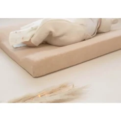 Lot de 2 housses de matelas à langer sable/caramel