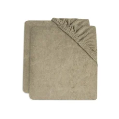 Lot de 2 housses matelas à langer éponge 75 x 85 cm olive