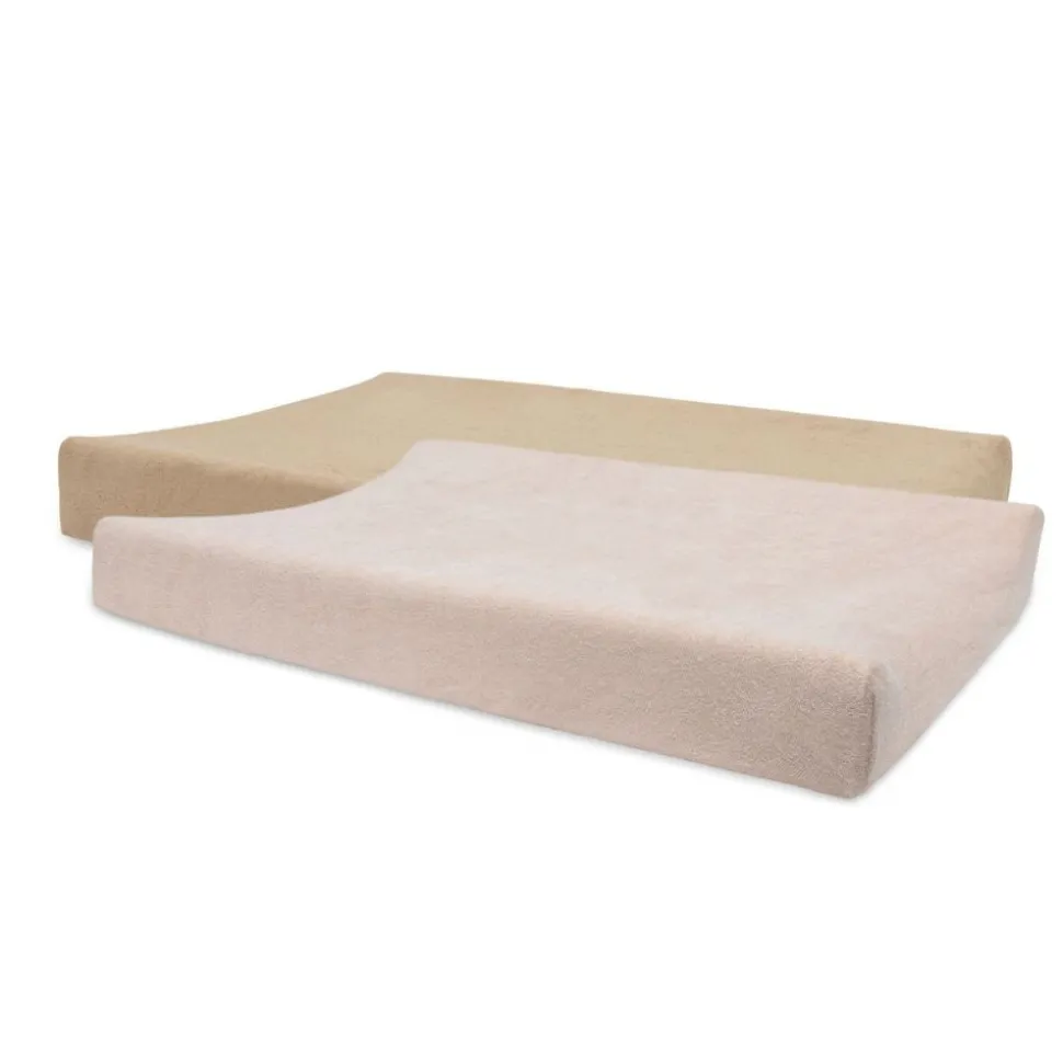 Lot de 2 housses matelas à langer éponge 50 x 70 cm wild rose et biscuit