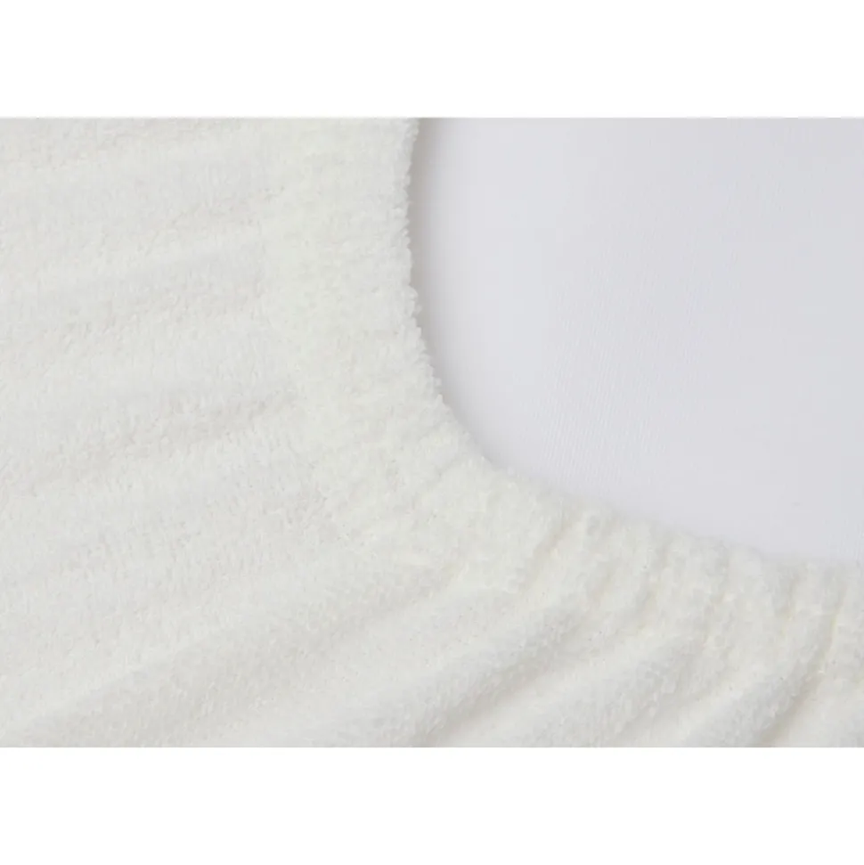 Lot de 2 housses matelas à langer éponge 50 x 70 cm ivoire et nougat