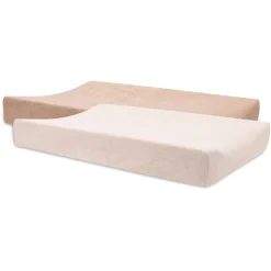 Lot de 2 housses matelas à langer éponge 50 x 70 cm blush et wild rose