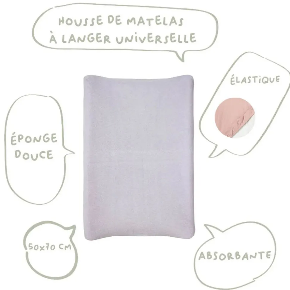 Lot de 2 housses matelas à langer 50 x 70 cm