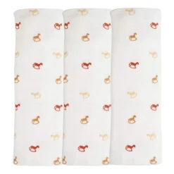 Lot de 3 langes cheval ecru