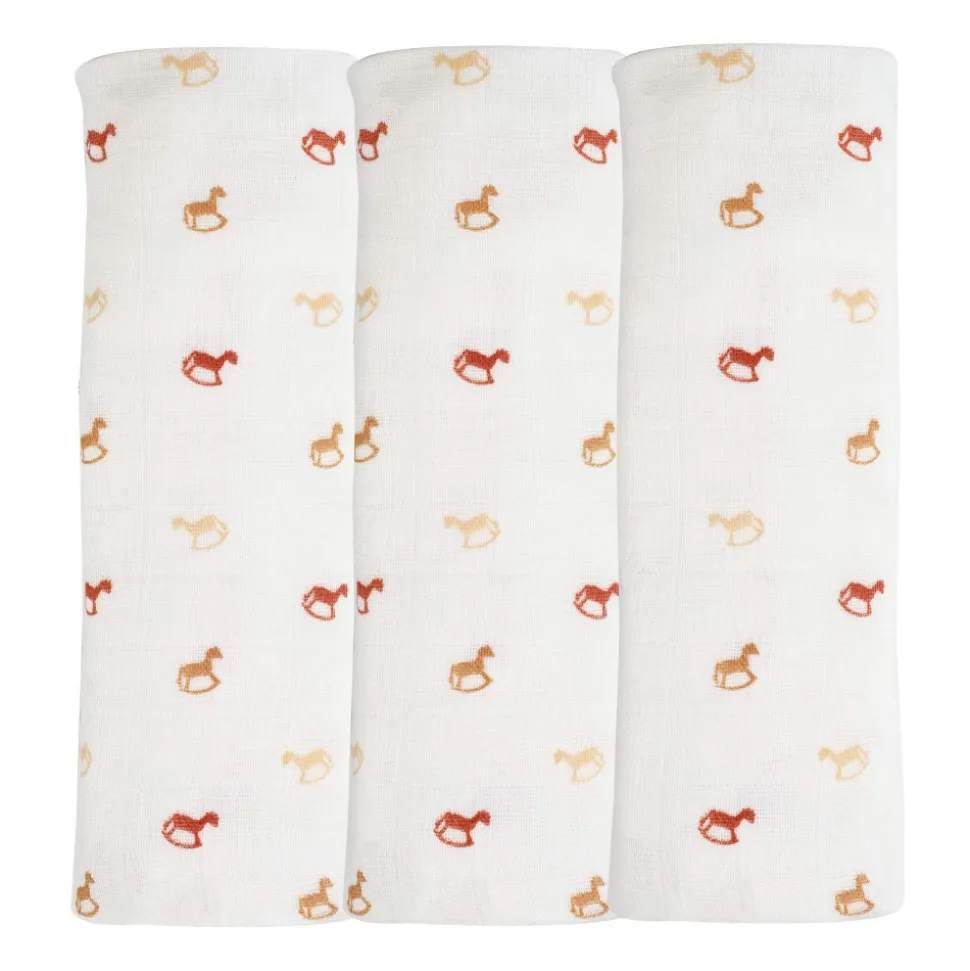 Lot de 3 langes cheval ecru