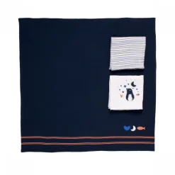 Lot de 3 langes coton bio 70 x 70 baby sailor