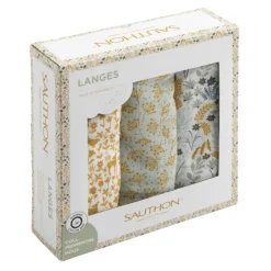Lot de 3 langes coton bio 70 x 70 promenons nous