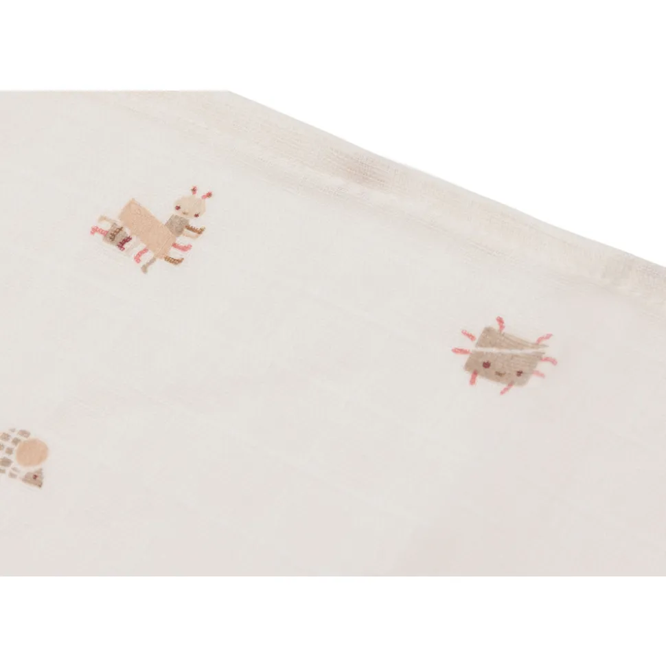Lot de 3 langes en coton 31 x 31 cm animal friends