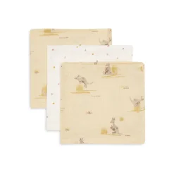 Lot de 3 langes en coton 31 x 31 cm kangaroots