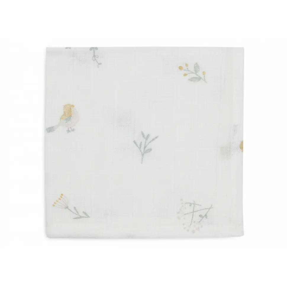 Lot de 3 langes en coton 31 x 31 cm lovely birds