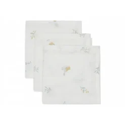 Lot de 3 langes en coton 31 x 31 cm lovely birds