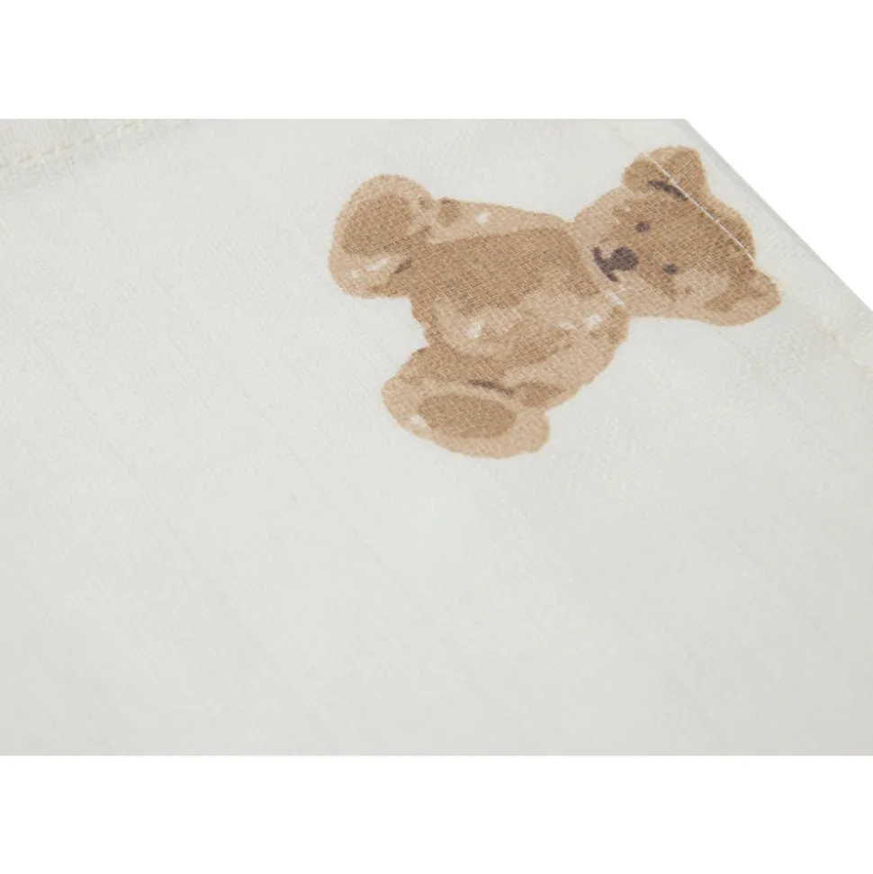 Lot de 3 langes en coton 31 x 31 cm teddy bear