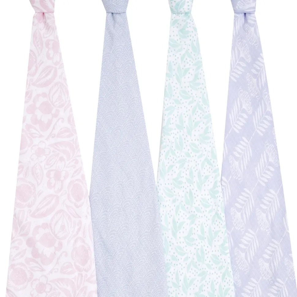 Lot de 4 langes en mousseline de coton damsel