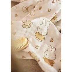 Lot de 3 langes gaze de coton 70 x 70 cm miffy family farm