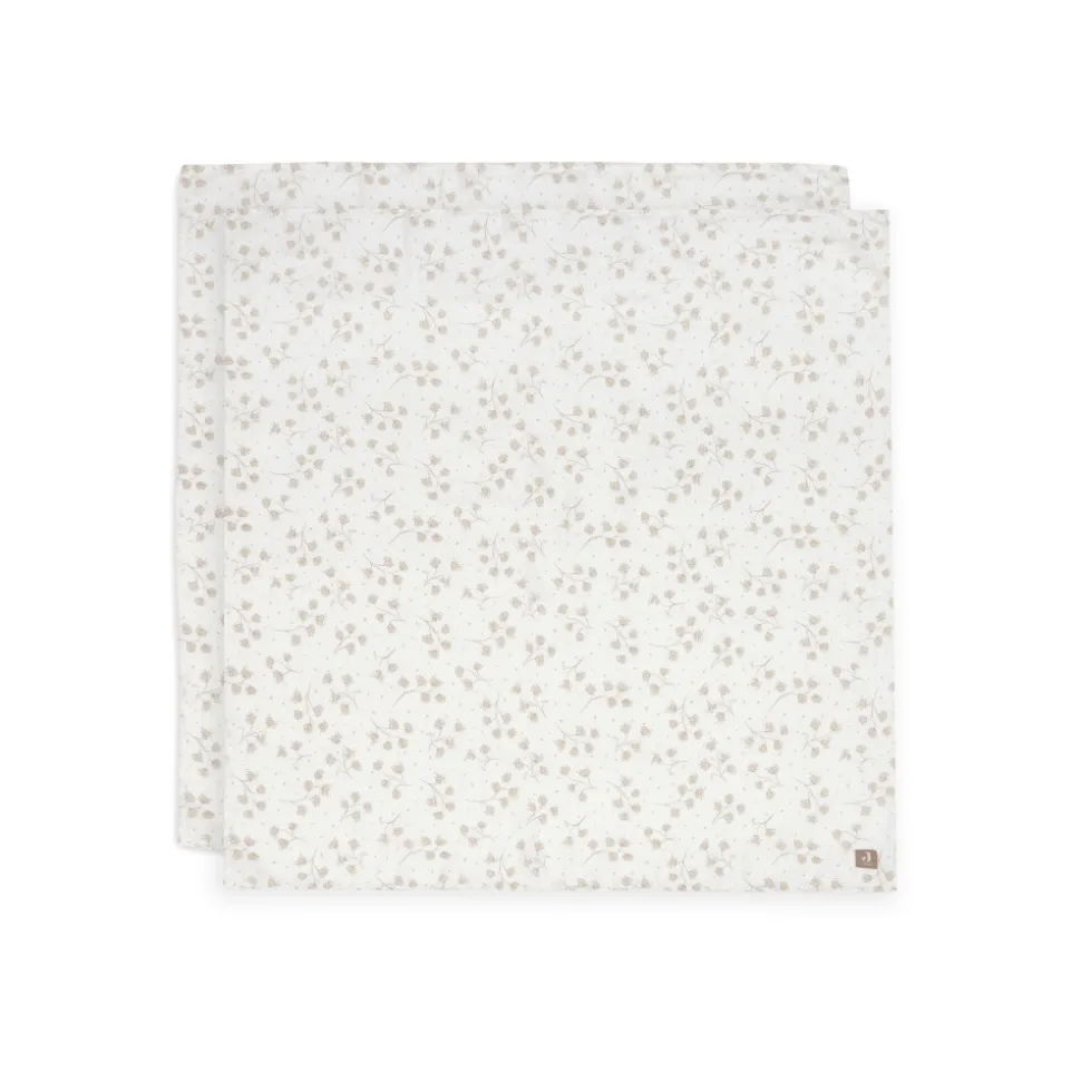 Lot de 2 langes gaze de coton 115 x 115 cm leafy dreams