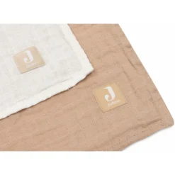 Lot de 2 langes gaze de coton 115 x 115 cm biscuit & ivoire
