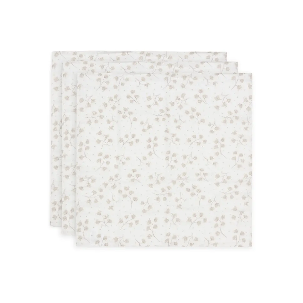 Lot de 4 langes gaze de coton 70 x 70 cm wild rose et ivoire