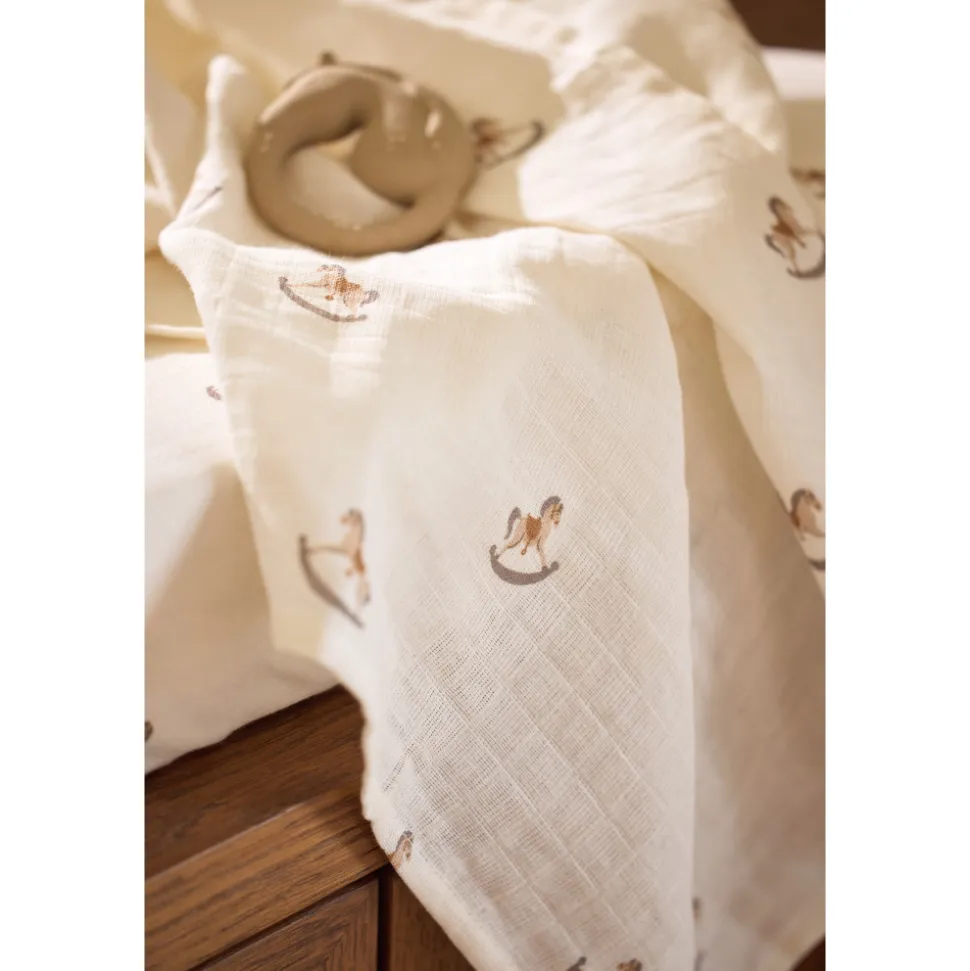 Lot de 3 langes gaze de coton 70 x 70 cm twinkling wild rose