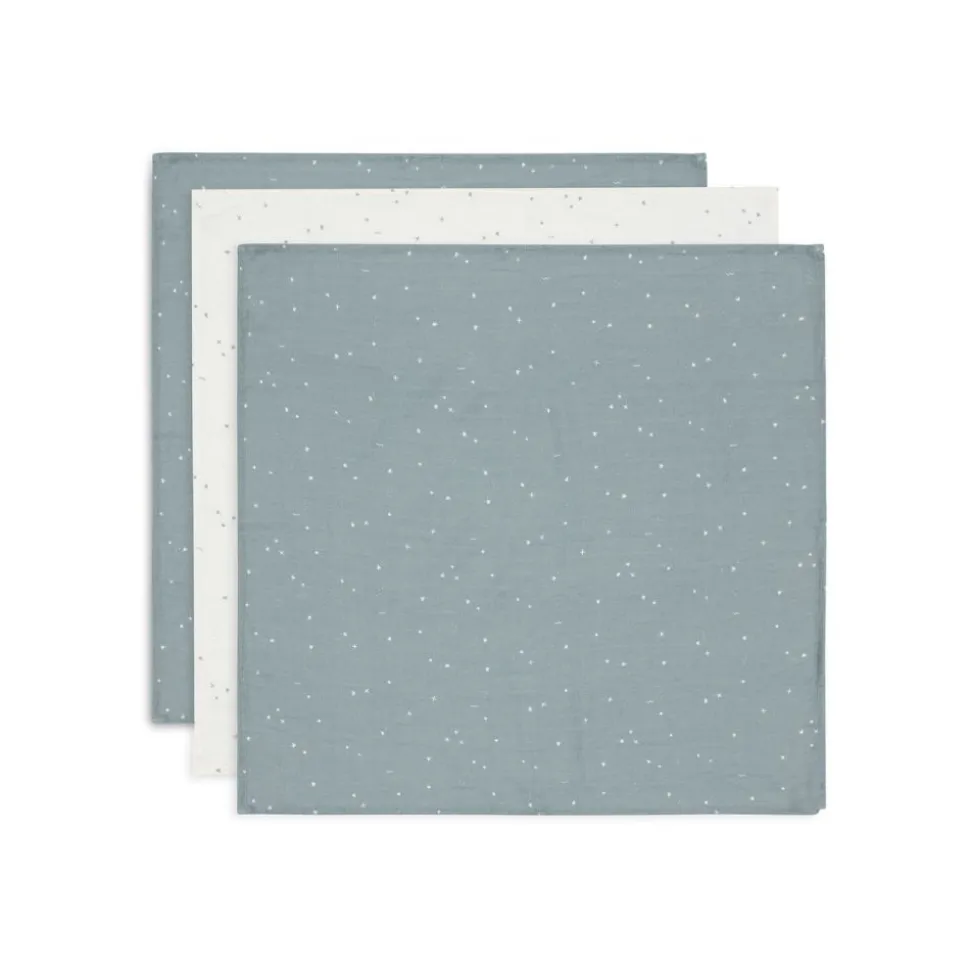 Lot de 3 langes gaze de coton 70 x 70 cm twinkling sea green