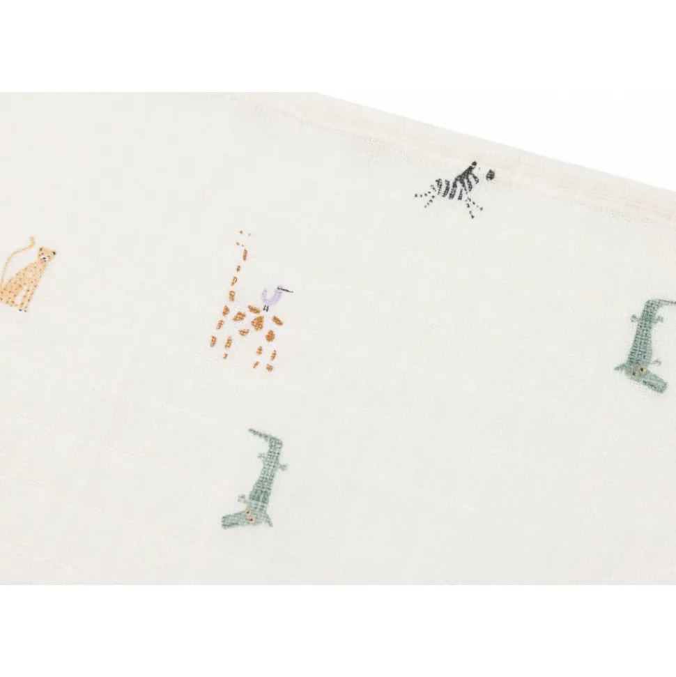 Lot de 3 langes gaze de coton 70 x 70 cm jungle jambo