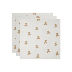 Lot de 3 langes gaze de coton 70 x 70 cm teddy bear