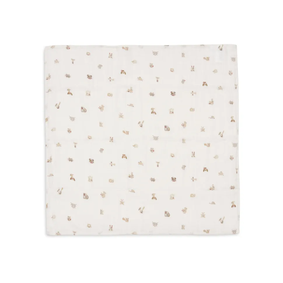 Lot de 3 langes gaze de coton 70 x 70 cm animal friends