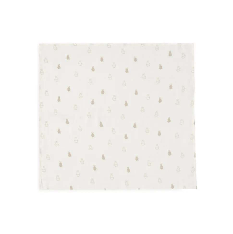 Lot de 3 langes gaze de coton 70 x 70 cm happy miffy nougat