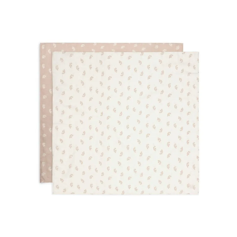 Lot de 2 langes gaze de coton 115 x 115 cm twig wild rose