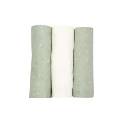 Lot de 3 langes graphic olive