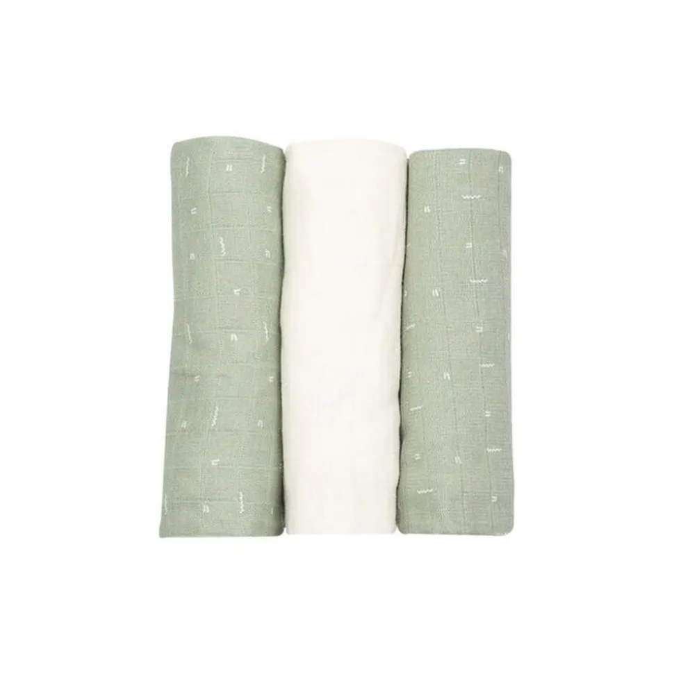 Lot de 3 langes graphic olive