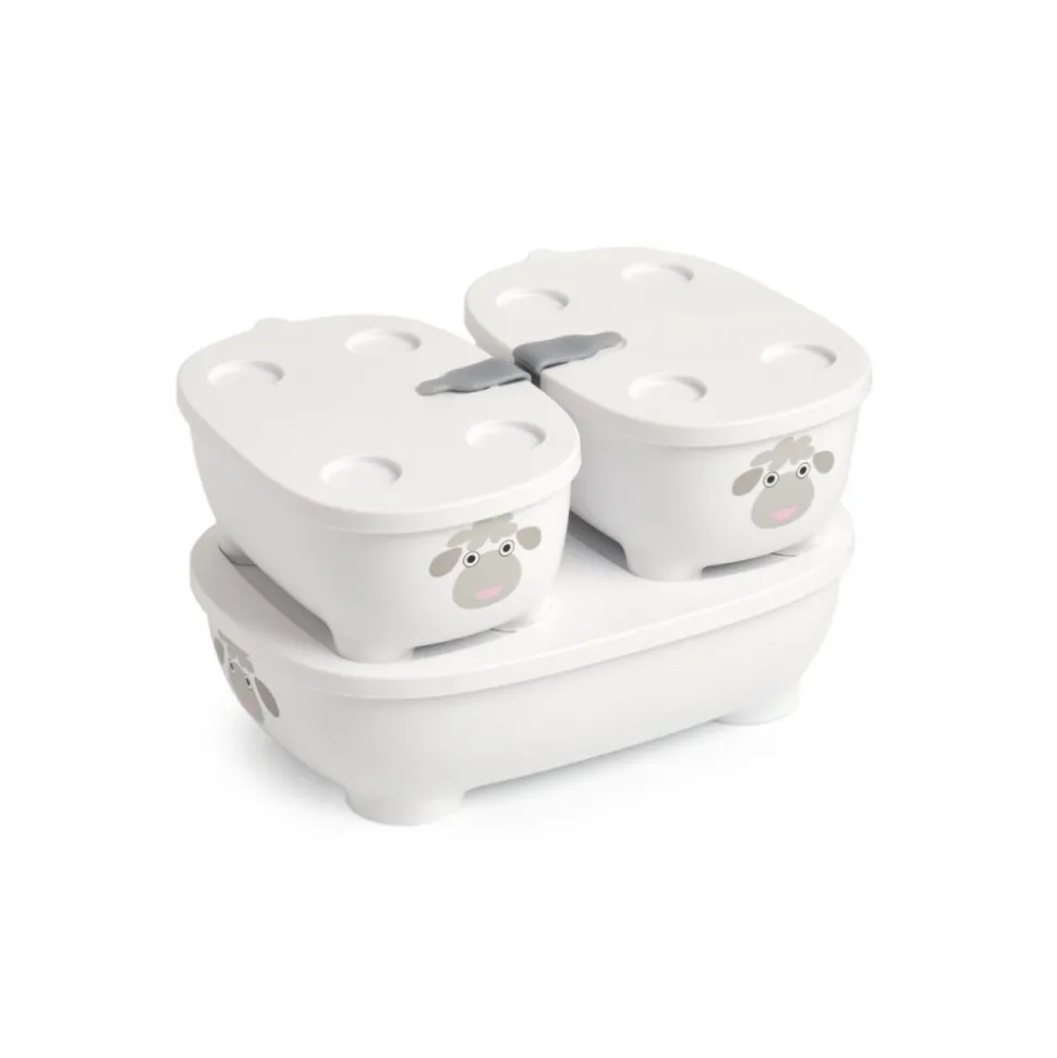 Lot de 3 lunch box empilables bentomal blanc mouton