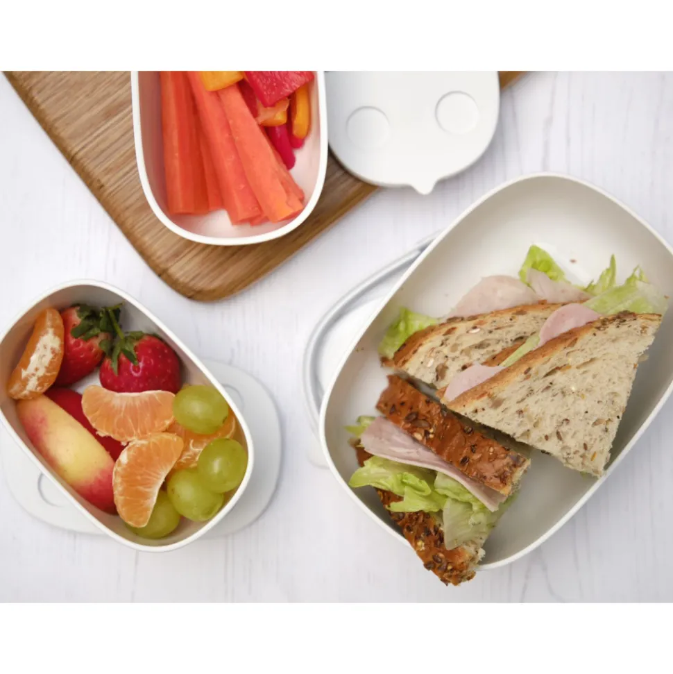 Lot de 3 lunch box empilables bentomal blanc mouton